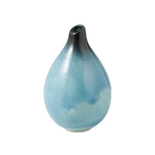 Laden Sie das Bild in den Galerie-Viewer, Minoyaki Keramik Ikebana Tropfenförmige Himmelblaue Vase
