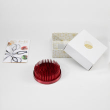 Load image into Gallery viewer, Red Round Brass Ikebana Kenzan Flower Pin Frog