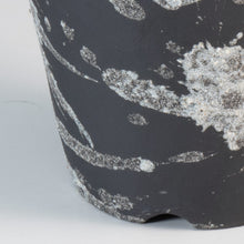 Load image into Gallery viewer, Black pot with white pattern on a white background