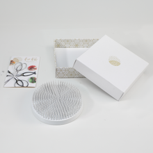 Load image into Gallery viewer, White Round Brass Ikebana Kenzan Flower Pin Frog