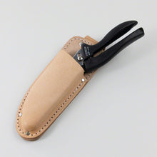 Load image into Gallery viewer, Leather Holster Belt Loop with pruning shears placed halfway inside