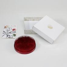 Load image into Gallery viewer, Red Round Brass Ikebana Kenzan Flower Pin Frog
