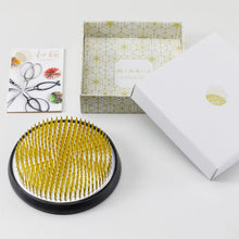 Load image into Gallery viewer, Big Ikebana Kenzan Japanese Flower Holder, Round (4 in) (Brass)
