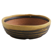 Laden Sie das Bild in den Galerie-Viewer, [ Shigaraki Series ] Sand Brown Stripe Glazed Bonsai Pot 8.2" (210 mm) - Wazakura Japan
