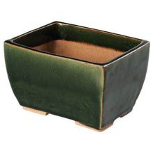 Load image into Gallery viewer, [ Tokoname Series ] Rectangular Olive Green Glazed Bonsai Pot 5.3"(135 mm) - Wazakura Japan

