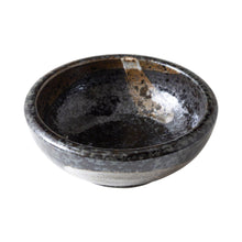 Load image into Gallery viewer, [ Minoyaki Series ] Small Ikebana Vase Round 5"(128mm) Black with Brown White Brush - Wazakura Japan
