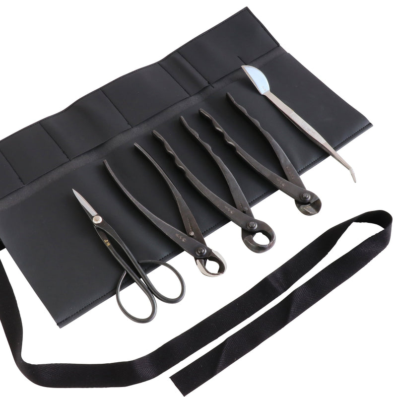 5PCS Bonsai Tool Kit [ Satsuki Scissors + 3 Cutters + Tweezers] - Wazakura Japan