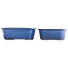 Load image into Gallery viewer, [ Banko Series ] 2PCS Oval Bonsai Pots - Namako Blue - Wazakura Japan
