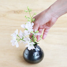 Load image into Gallery viewer, [Minoyaki Series] Small Ikebana Vase Bottle Shaped Metallic Black - Wazakura Japan

