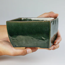 Load image into Gallery viewer, [ Tokoname Series ] Rectangular Olive Green Glazed Bonsai Pot 5.3"(135 mm) - Wazakura Japan
