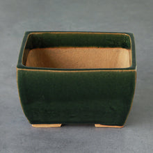 Load image into Gallery viewer, [ Tokoname Series ] Rectangular Olive Green Glazed Bonsai Pot 5.3"(135 mm) - Wazakura Japan
