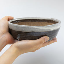 Load image into Gallery viewer, [ Shigaraki Series ] White Stripe Glazed Bonsai Pot 6.6" (170 mm) - Wazakura Japan
