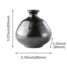 Load image into Gallery viewer, [Minoyaki Series] Small Ikebana Vase Bottle Shaped Metallic Black - Wazakura Japan
