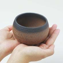 Load image into Gallery viewer, [ Banko Series ] Small Bonsai Pot Bowl 3.8" (100mm) Brown and Black - Wazakura Japan
