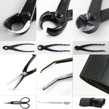 Load image into Gallery viewer, 5PCS Bonsai Tool Kit [ Satsuki Scissors + 3 Cutters + Tweezers] - Wazakura Japan

