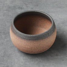 Load image into Gallery viewer, [ Banko Series ] Small Bonsai Pot Bowl 3.8" (100mm) Brown and Black - Wazakura Japan
