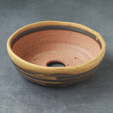 Laden Sie das Bild in den Galerie-Viewer, [ Shigaraki Series ] Sand Brown Stripe Glazed Bonsai Pot 8.2" (210 mm) - Wazakura Japan
