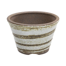 Load image into Gallery viewer, [ Banko Series ] Small Rounded Bonsai Pot 4.3" (110mm)– Brush White - Wazakura Japan
