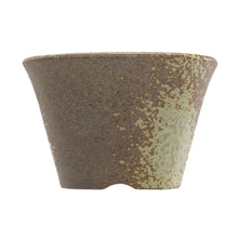 Load image into Gallery viewer, [ Banko Series ] Small Rounded Bonsai Pot 4.3" (110mm)– Brown &amp; White Gold - Wazakura Japan
