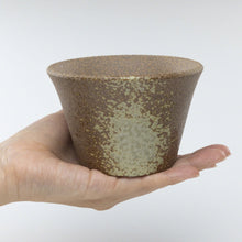 Load image into Gallery viewer, [ Banko Series ] Small Rounded Bonsai Pot 4.3" (110mm)– Brown &amp; White Gold - Wazakura Japan
