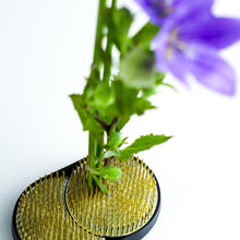 Load image into Gallery viewer, Blue flower sticked on the sun and Moon kenzan
